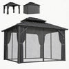 Outsunny 10' x 12' Hardtop Gazebo Canopy with Double Galvanized Steel Roof