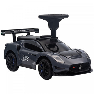 Qaba Maserati Gt2 Licensed Sit To Stand Baby Car, Ride On Toy For Toddlers, Kids Sliding Car Style With Under Seat Storage, Led Headlights Music Mp3, For 18-60 Months, Grey