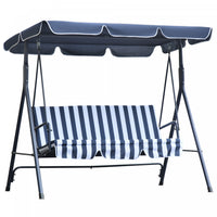 Outsunny 3-seat Patio Swing Chair, Outdoor Porch Swing Glider With Adjustable Canopy, Removable Cush