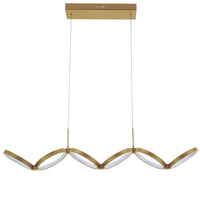 Dainolite Philo LED Horizontal Pendant 50w Aged Brass White Silicone Diffuser Lamp