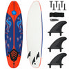 Costway 6' Surfboard Foamie Body Surfing Board W/3 Fins & Leash For Kids Adults