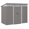 Outsunny 7' X 4' Metal Outdoor Storage Shed W/ Sliding Doors Light Grey