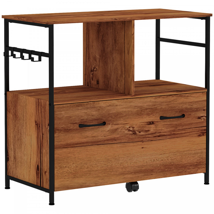 Vinsetto File Cabinet With Hanging Bars For A4 Letter Legal Size