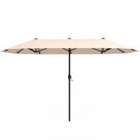 Costway 13 FT Large Patio Umbrella Outdoor Double-Sided Table Market Umbrella for Garden Beige