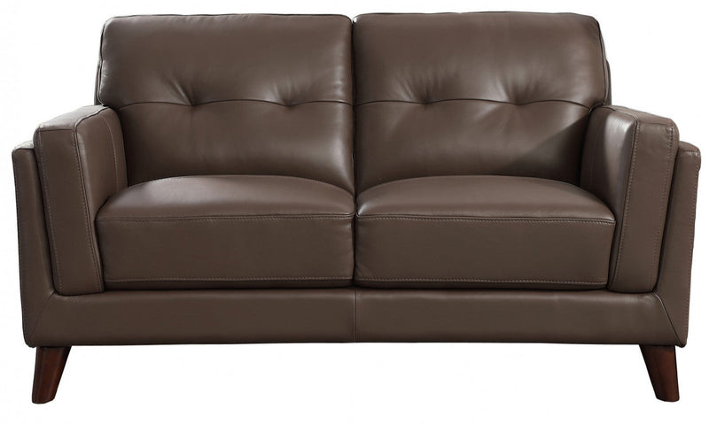 Hydeline Rowan Leather Loveseat - Brown