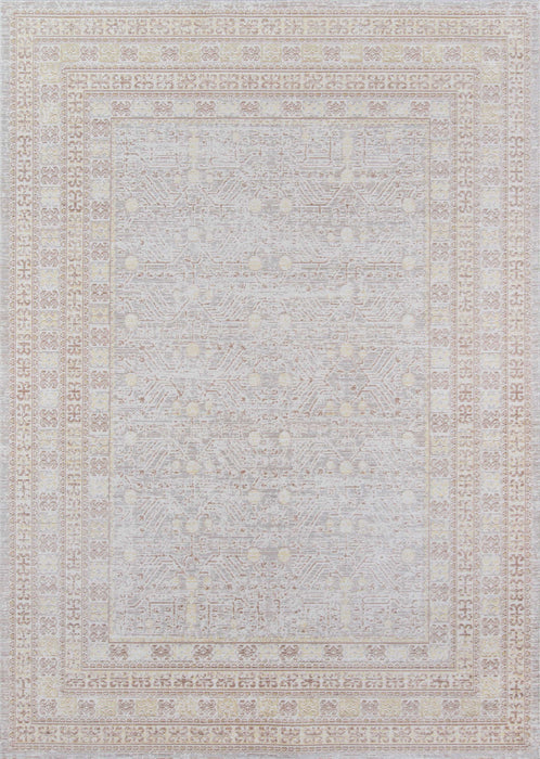 Valeria Traditional 9'3\" x 11'10\" Area Rug in Grey Indoor Area Rug