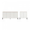 Abbey Modern 2-Piece Buffet and Accent Cabinet in Maple and Off White