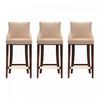 Shubert Modern Wood Upholstered Barstool in Tan - Set of 3