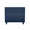 Elara Contemporary 38\" Solid Wood Dresser in Midnight Blue (3-Drawer)
