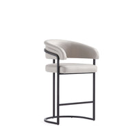 Augusta Modern Metal Upholstered Counter Stool in Light Gray