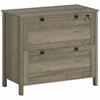 HOMCOM 2 Drawer Lateral File Cabinet for Letter, A4, Legal Size, Grey Oak