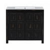 Laura 36\" Solid Wood Bathroom Vanity With Ceramic Sink,espresso Accent Cabinet