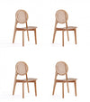 Versailles Industry Chic Wood Dining Chair in Natural - Set of 4