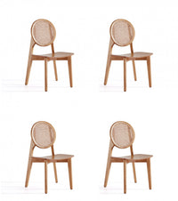 Versailles Industry Chic Wood Dining Chair in Natural - Set of 4 