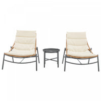 Sunset Modern 3-Piece Conversation Set in Cream