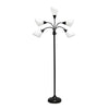 Skye 5 Light Adjustable Gooseneck Floor Lamp, Black & White, 67\"H