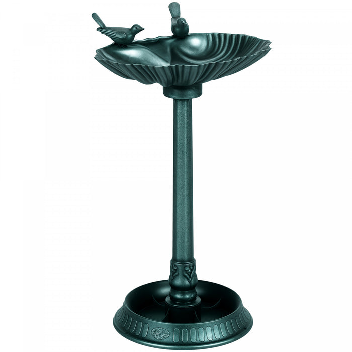 Outsunny Bird Bath with Pedestal, Birdbath Bowl for Garden, Bronze Green
