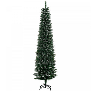 Homcom 6ft Artificial Snow Dipped Pencil Christmas Tree With 570 Branch Tips