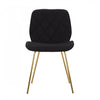 Brynlee Black Tufted Accent Chair with Gold Legs (Set of 2) | Chaise d'appoint Brynlee noire capitonnee avec pieds dores (ens. de 2)