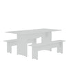 Nomad Modern 3-Piece Dining Set in White