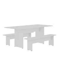 Nomad Modern 3-Piece Dining Set in White