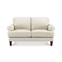 Hydeline Sarina Leather Loveseat - Vanilla 