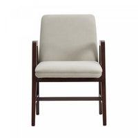 Stella Modern Wood Velvet Armchair in Champagne 