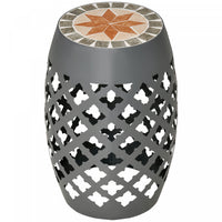 Outsunny Decorative Garden Stool Outdoor Side Table Footstool Plant Stand
