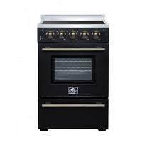 Forno Loiano 24 Inch Freestanding Electric Range in Black, 2.3 cu.ft. with Storage Drawer - FFSEL6099-24BLK 