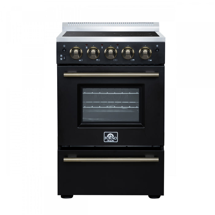 Forno Loiano 24 Inch Freestanding Electric Range in Black, 2.3 cu.ft. with Storage Drawer - FFSEL6099-24BLK