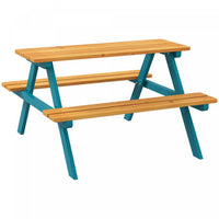 Outsunny Kids Picnic Table, Wooden Kids Table And Chair Set Outdoor Activity For Girls Boys Gift Age