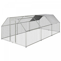 Pawhut 9.2' X 18.7' Metal Chicken Coop, Galvanized Walk-in Hen House, Poultry Cage Outdoor Backyard 