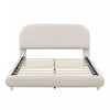 Sophie Teddy Fleece Upholstered Platform Bed with Soft Fabric and Sturdy Frame,Queen Size,Beige Queen Bed