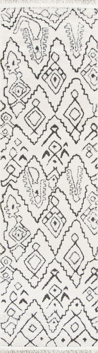 Aurelia Contemporary 2'3\" x 7'6\" Runner Rug in Ivory Indoor Area Rug