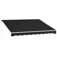 Outsunny 12' X 10' Electric Retractable Awning W/ Remote Controller, Black