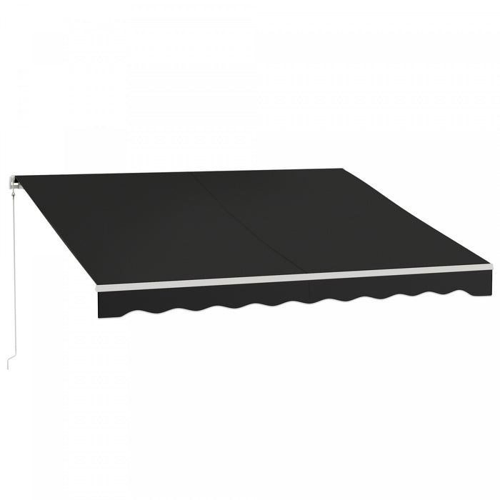 Outsunny 12' X 10' Electric Retractable Awning W/ Remote Controller, Black