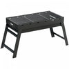 Outsunny Portable Charcoal Grill with Pull-Out Charcoal Basin, Folding Tabletop Barbecue, Compact Camping BBQ, Galvanised Metal, Black