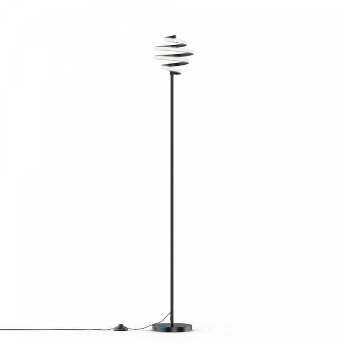 59\" Matte Black Spiral LED Floor Lamp