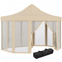 Outsunny 13' X 10' Pop Up Gazebo, Octagon Canopy Tent With Zippered Mesh Sidewalls, Weight Bags, Hei