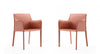 Paris Modern Vegan Leather Side Chair in Clay - Set of 2