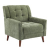 Midway Mid-Century Modern Armchair with Tufted Waffle Stitch, Green, Walnut | Midway Fauteuil Moderne du Milieu de Siecle a Point Capitonne Gaufre, Vert, Noyer