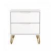 Avira Mid-Century Modern 20\" Nightstand in White (2-Drawer)