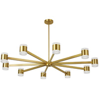 Dainolite Wilson Chandelier 140w Aged Brass White Acrylic Diffuser Lamp