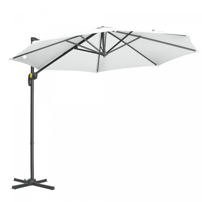 Outsunny ⌀ 9.6' Patio Hanging Offset Umbrella Aluminum Pole, 360° Rotation