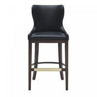 Blair Modern Wood Upholstered Barstool in Black 