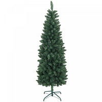 Homcom 6ft Tall Pencil Artificial Christmas Tree With Steel Base, Green