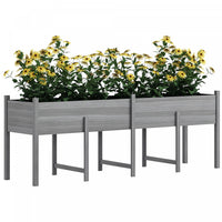 Outsunny Extra Large Wooden Planter Box with Legs & Drain Holes, Grey