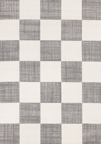Covington Grey White Checkered Pattern Rug, 7'10