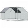 Pawhut 9.2' X 12.5' Metal Chicken Coop, Galvanized Walk-in Hen House, Poultry Cage Outdoor Backyard With Waterproof Uv-protection Cover For Rabbits, Ducks