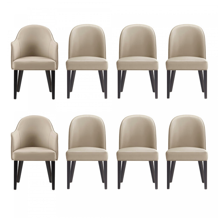 Hillman Modern 8-Piece Dining Chair Set in Sand